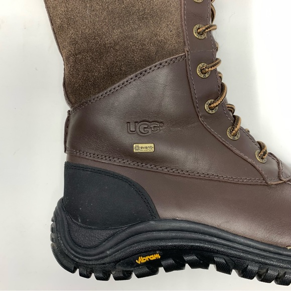 UGG Adirondack Vibram Tall Snow Boot Brown Leather Waterproof eVent Size 9 - Picture 7 of 13